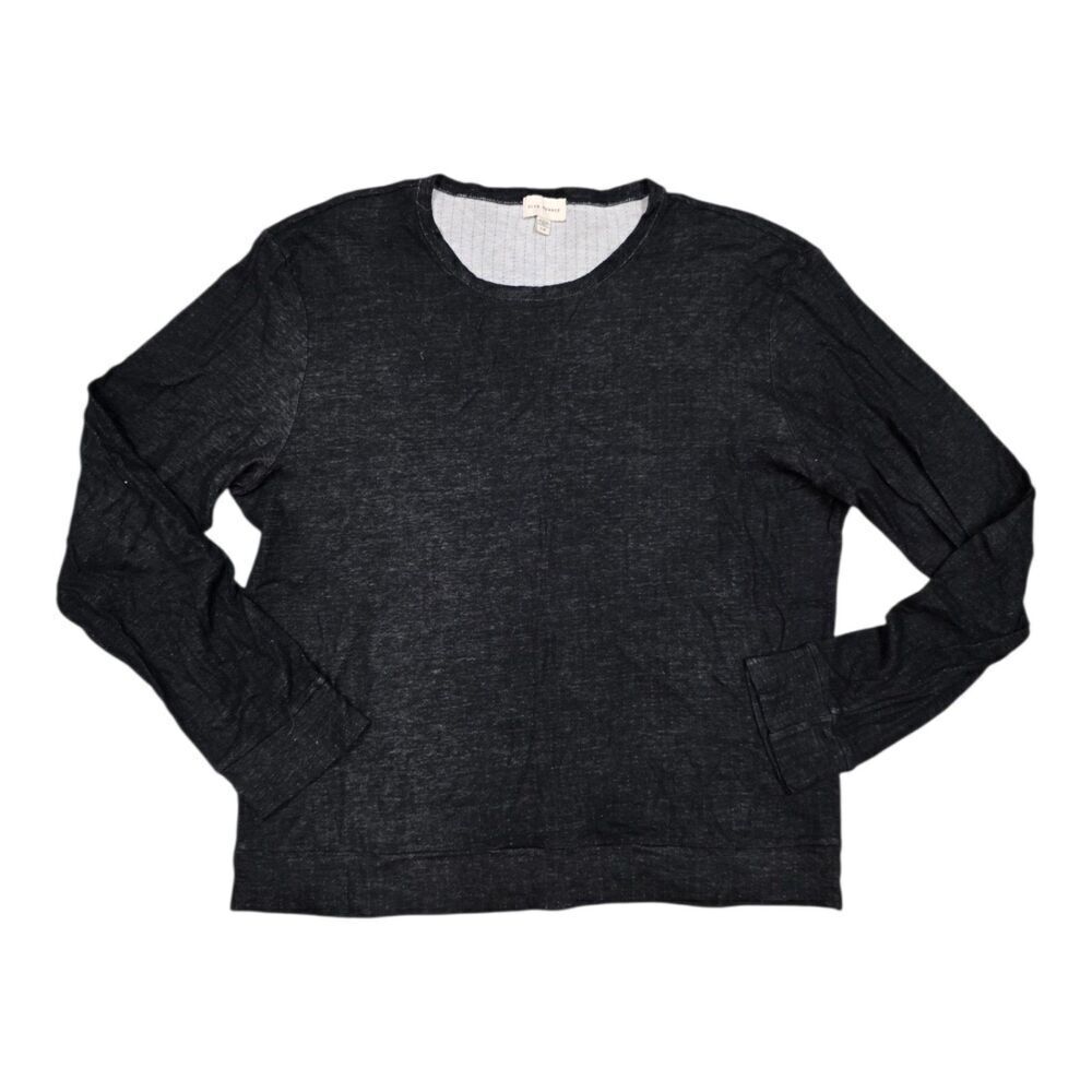 Club Monaco Black Heather Crewneck Lightweight Sweater L